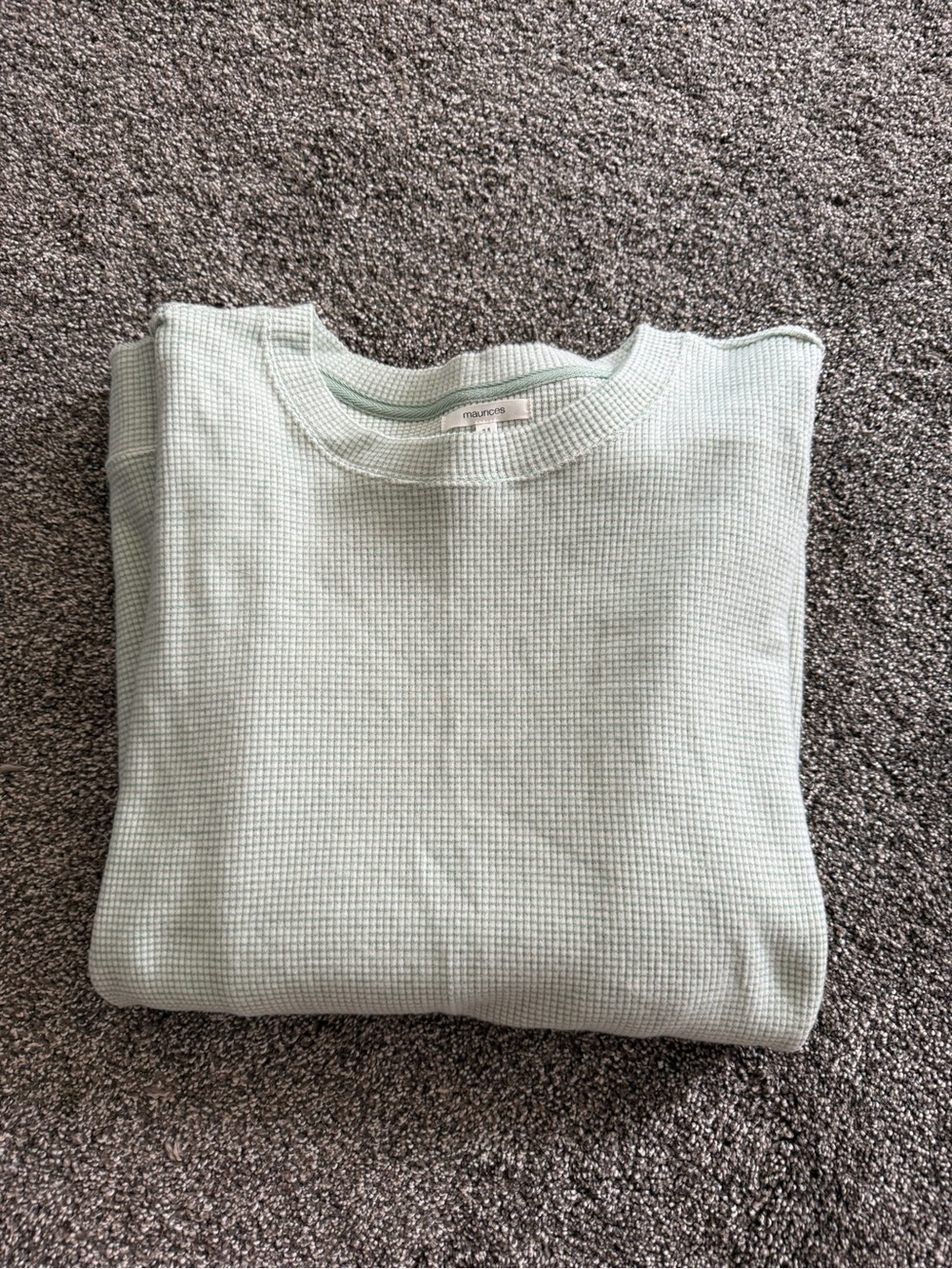 Maurices Light Mint Waffle-Knit Crewneck Sweater
